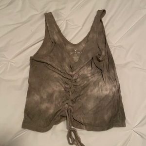 American eagle soft ribbed tie die crop top